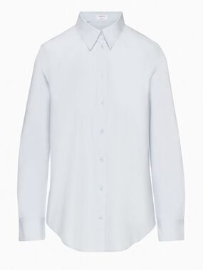 NWOT Aritzia Babaton Cotton Essential Classic Shirt - Cement Blue Size M